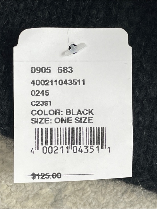 NWT Furlux C2391 Black Crystal Star Angora Nylon Knit Beanie Ski Hat main image 4